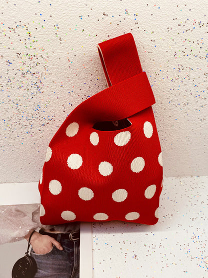 xakxx Contrast Color Polka-Dot Bags Accessories Woven Handbag