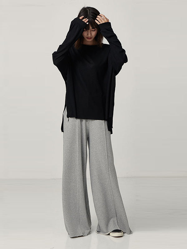 xakxx Casual Solid Column Wide Leg Pants