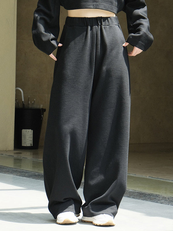 xakxx Casual Wide Leg Loose Solid Color Pants