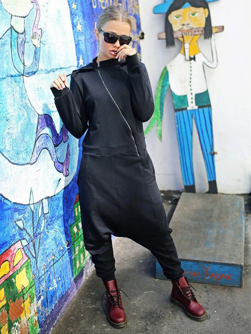 xakxx Solid Hooded Zipper Yoga Jumpsuits
