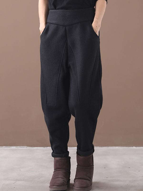 xakxx Loose Stitching Velvet Thickening Pants