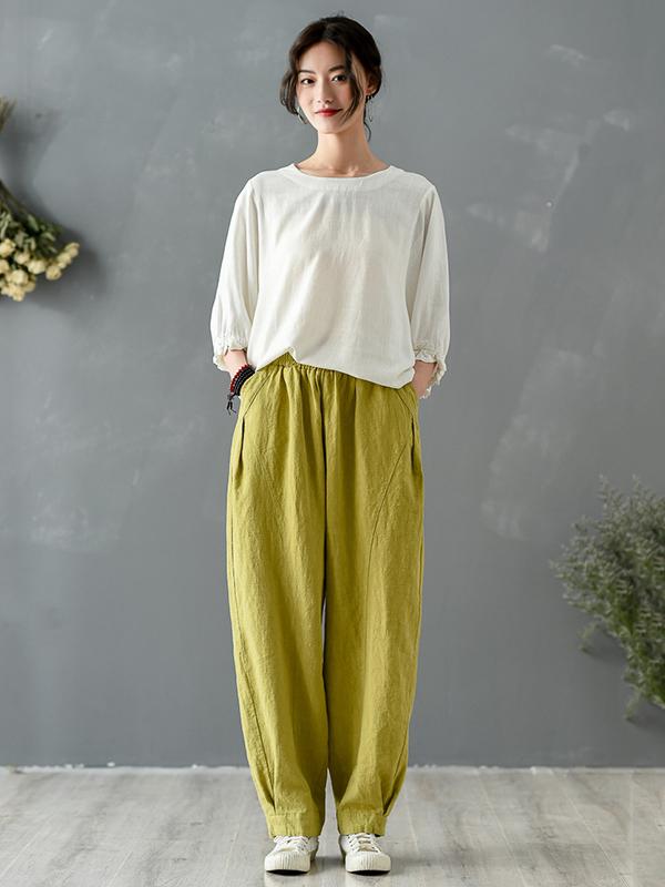 xakxx Loose Solid Color Casual Pants