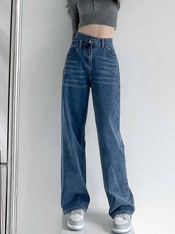 xakxx 4 Colors High Waisted Jean Pants Bottoms
