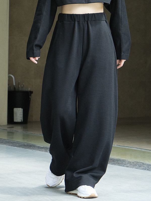 xakxx Casual Wide Leg Loose Solid Color Pants