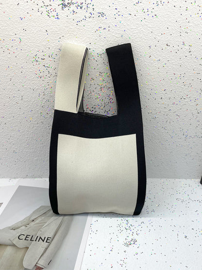 xakxx Contrast Color Cute Bags Woven Handbag