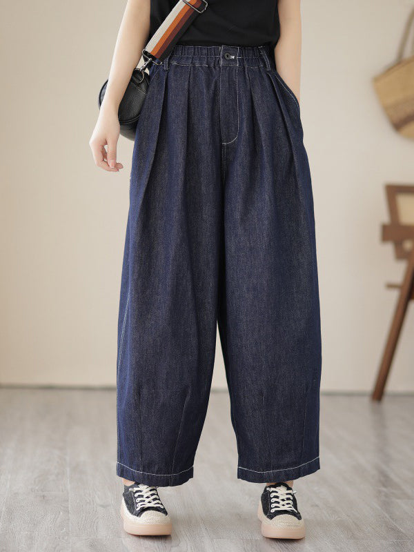xakxx Vintage Loose Elastics Jean Pants Bottoms