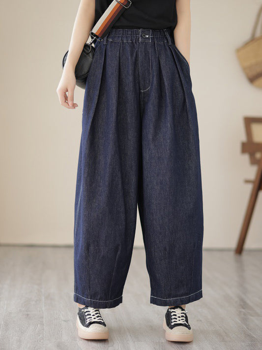 xakxx Vintage Loose Elastics Jean Pants Bottoms