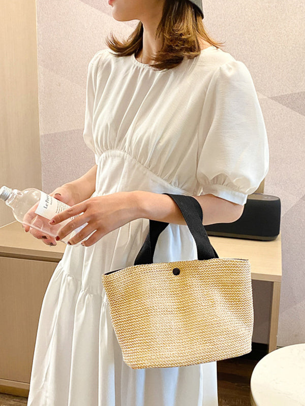 xakxx Simple Casual Vacation Weave Bag