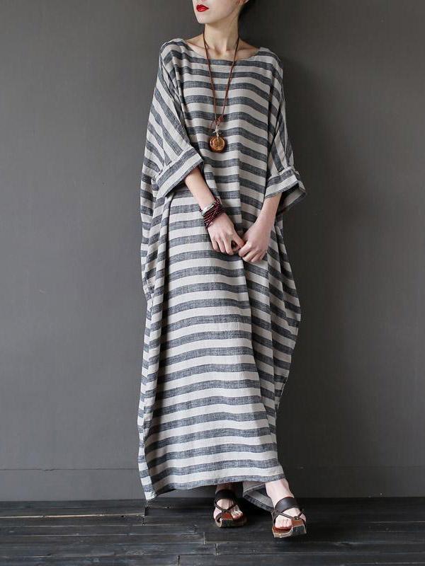 xakxx Vintage Loose Striped Dress