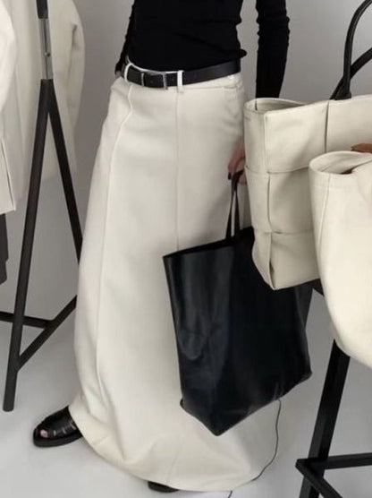 xakxx Stylish H-Line Solid Color Skirts Bottoms