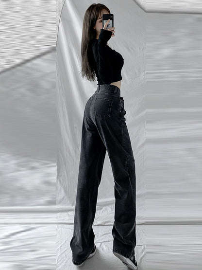 xakxx 4 Colors High Waisted Jean Pants Bottoms