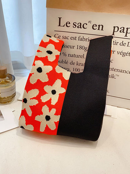 xakxx Contrast Color Floral Bags Accessories Handbags