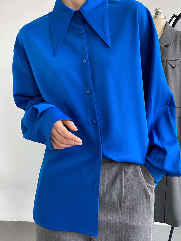 xakxx Stylish 3 Colors Solid Color Long Sleeves Blouse