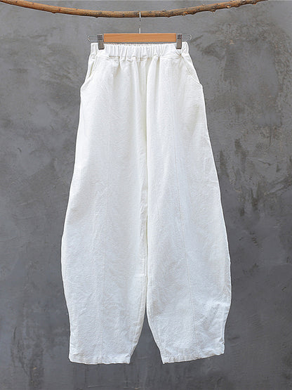 xakxx Simple High Waisted Solid Color Wide Leg Pants