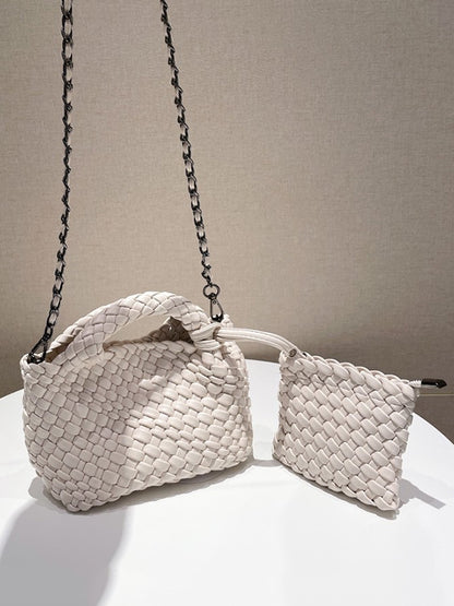xakxx Solid Color Woven Bags Handbags