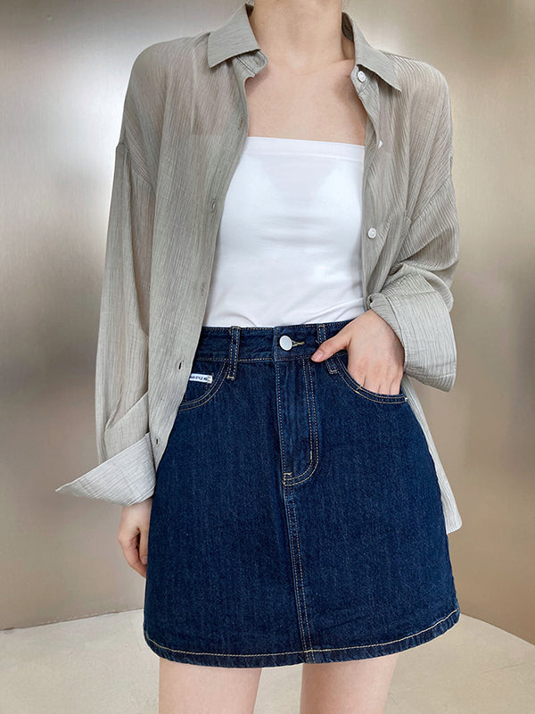 xakxx Simple Casual Solid Color Spaghetti-Neck Vest Top