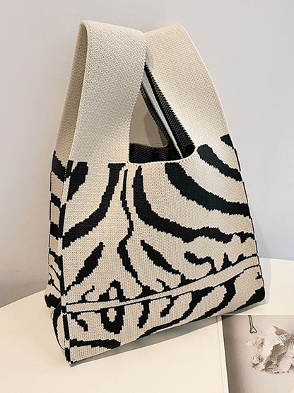 xakxx Contrast Color Bags Woven Handbag