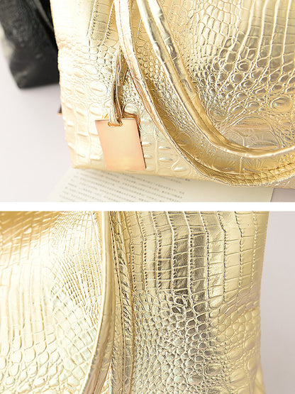 xakxx Original Solid Color Shiny Tote Bag