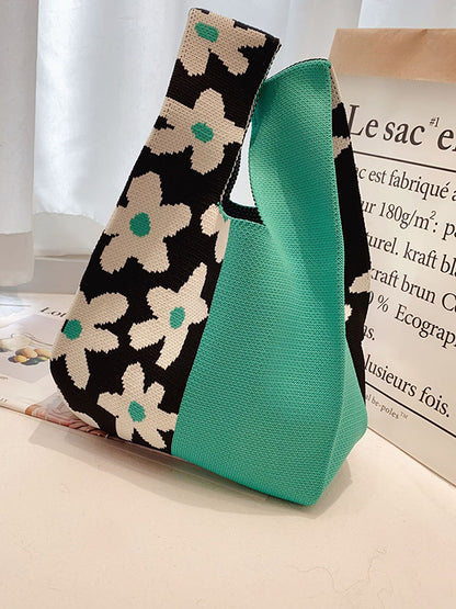 xakxx Contrast Color Floral Bags Accessories Handbags