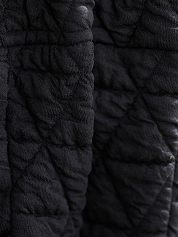 xakxx Harem Pants High Waisted Elasticity Quilted Split-Joint Pants Trousers