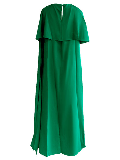 xakxx Loose Asymmetric Solid Color Maxi Dresses