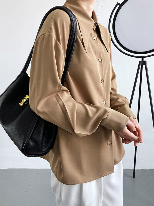 xakxx Stylish 3 Colors Solid Color Long Sleeves Blouse