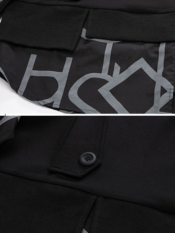 xakxx Original Split-Joint False Two Sweatshirt Tops