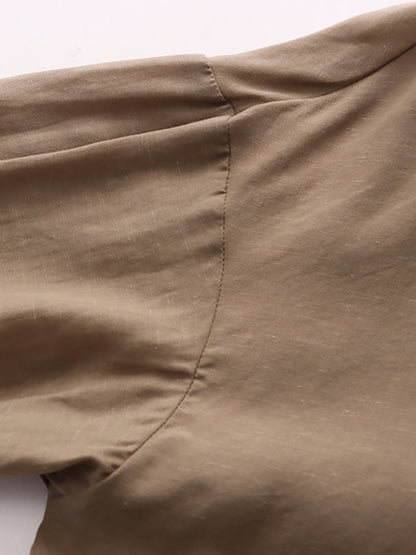 xakxx Solid Color Lapel Blouses&Shirts Tops