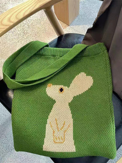 xakxx Casual Weave Contrast Color Animal Bags Accessories