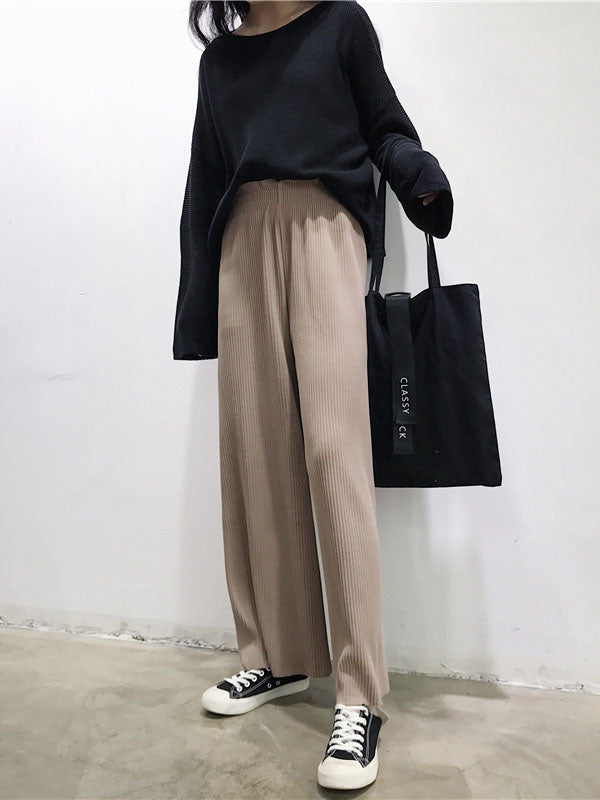 xakxx Urban Loose Wide Leg Solid Color Pants