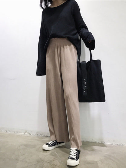 xakxx Urban Loose Wide Leg Solid Color Pants
