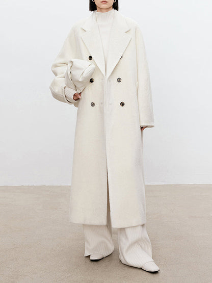 xakxx xakxx-Solid Color Long Sleeves High-Neck Sweater Top + Wide Leg Pants Bottom Two Pieces Set