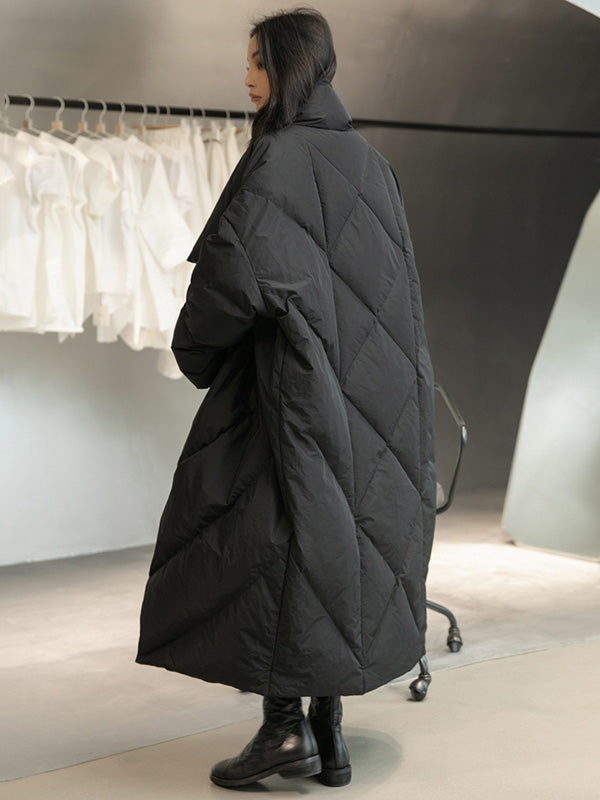 xakxx Thicken Solid Warm Irregularity Duck Down Coat