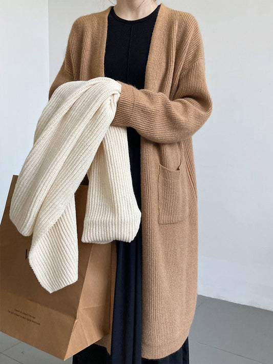 xakxx Casual Loose Solid Color Cardigan Tops