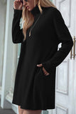 Xakxx Solid Color Round Neck Dress(4 Colors)