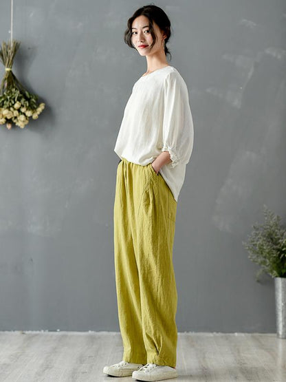 xakxx Loose Solid Color Casual Pants