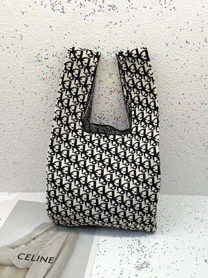 xakxx Contrast Color Cute Bags Woven Handbag