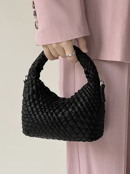 xakxx Cute Solid Color Woven Bags Handbags