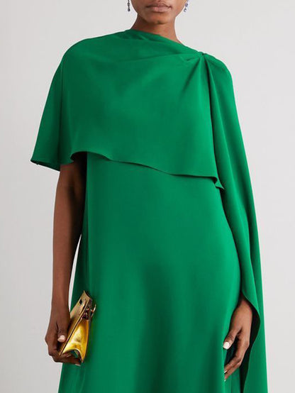 xakxx Loose Asymmetric Solid Color Maxi Dresses