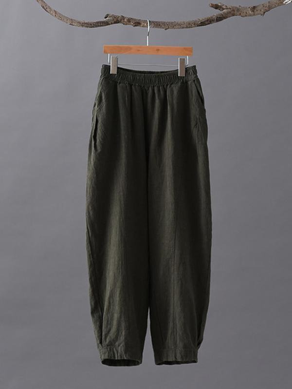 xakxx Loose Solid Color Casual Pants