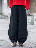 xakxx Casual Loose Keep Warm Elasticity Solid Color Casual Pants Bottoms