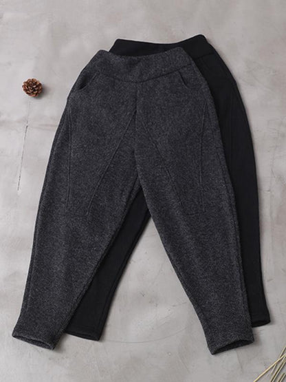 xakxx Loose Stitching Velvet Thickening Pants