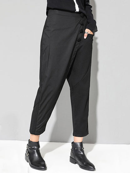 xakxx Leisure Fashion Irregularity Solid Color Harem Pants