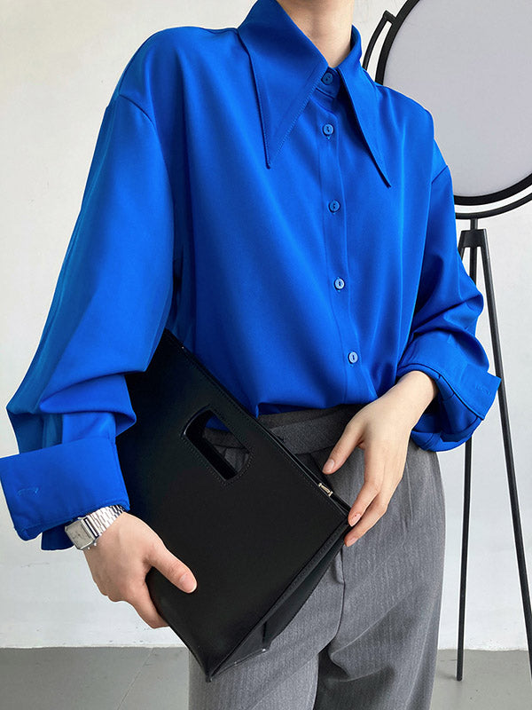 xakxx Stylish 3 Colors Solid Color Long Sleeves Blouse