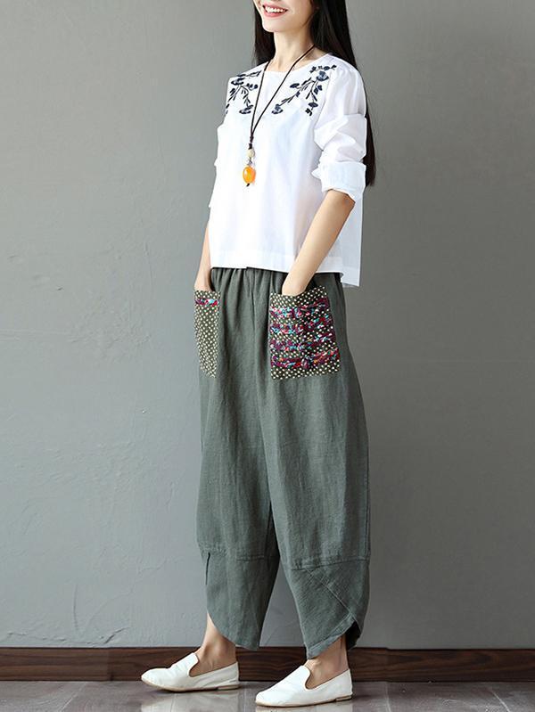 xakxx Ethnic-style Wide Leg Pants Bottom