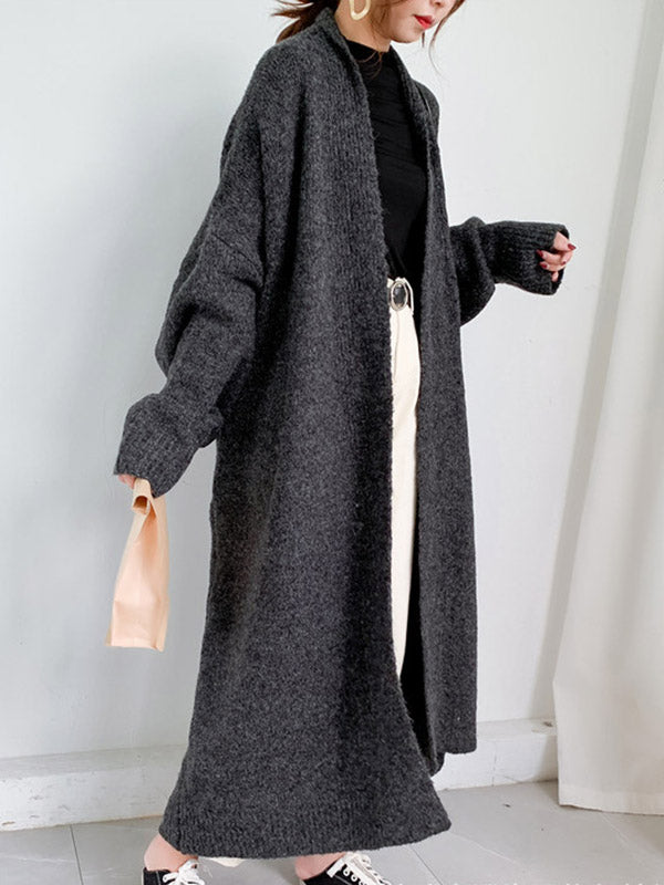 xakxx Urban Simple Loose Solid Color Knitting Cardigan Coat