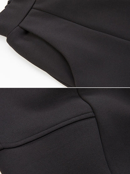 xakxx Stylish Black Velvet Split-Joint Harem Pants