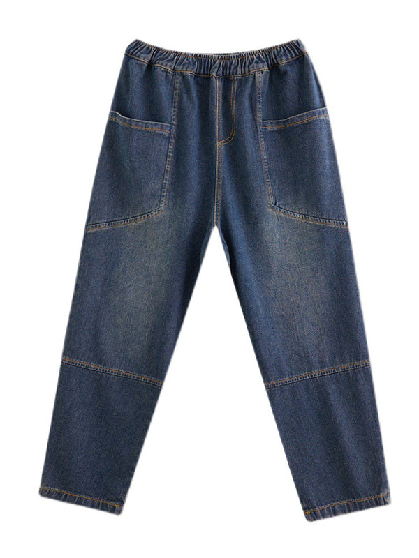 xakxx Artistic Retro Loose Elasticity Jean Pants