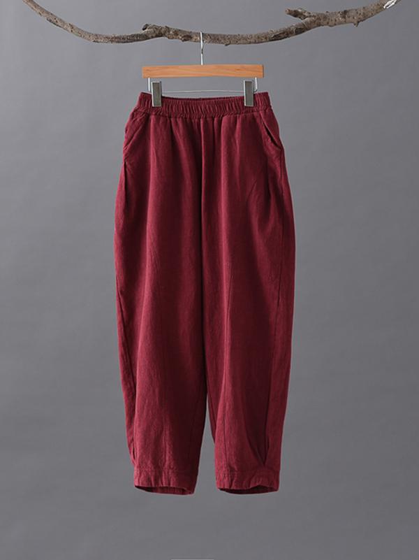 xakxx Loose Solid Color Casual Pants