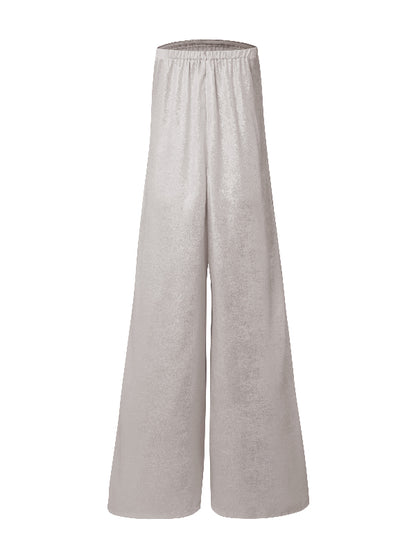 xakxx Casual Wide Leg Strapless Solid Color Tube Jumpsuits